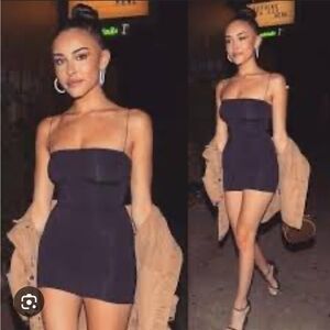 NWOT XS Meshki Mia Thin Spaghetti Strap Dress - Chocolate Brown